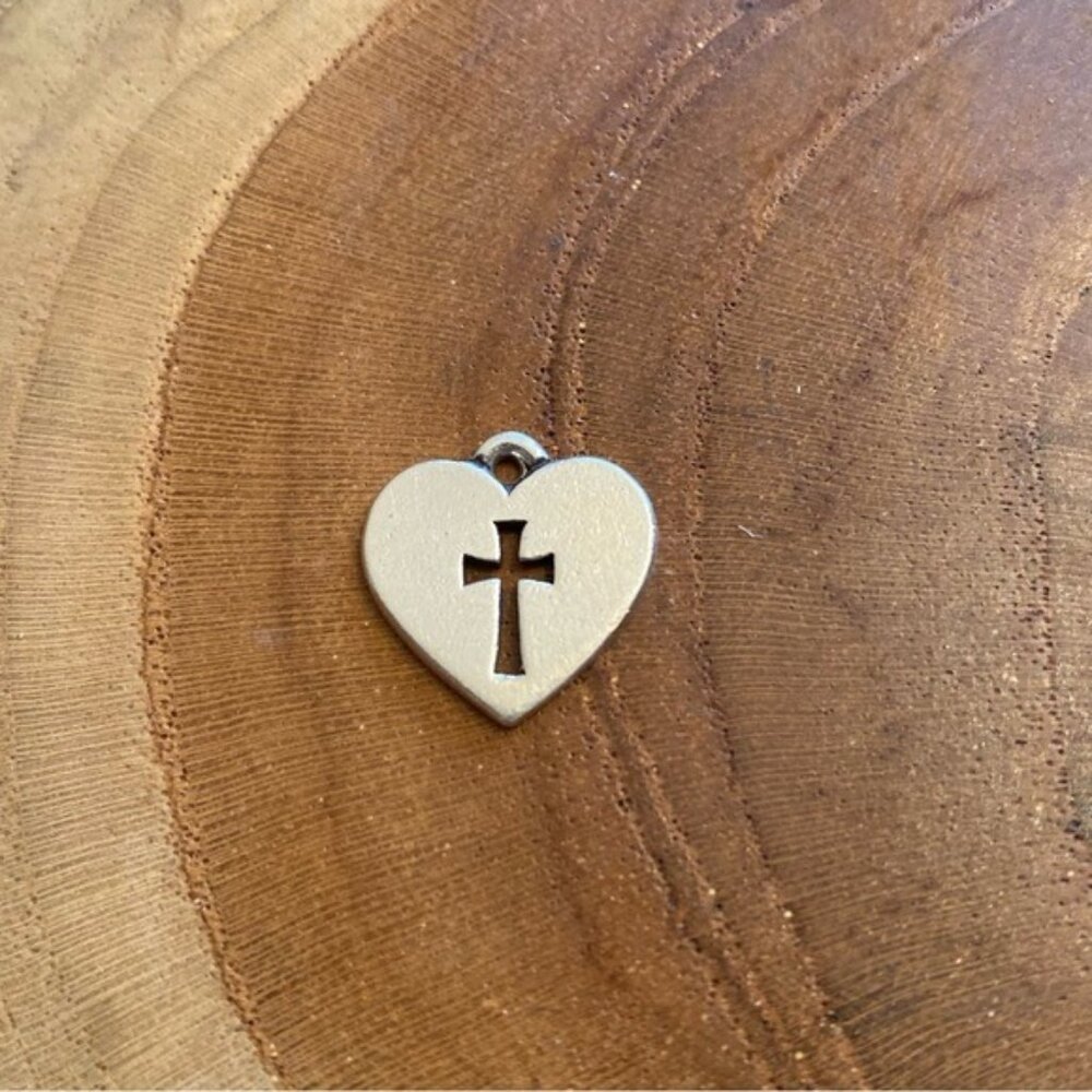 James Avery Crosslet Heart Charm, Sterling Silver